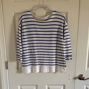 Talbot's Blue and White Striped Shirt Size Small